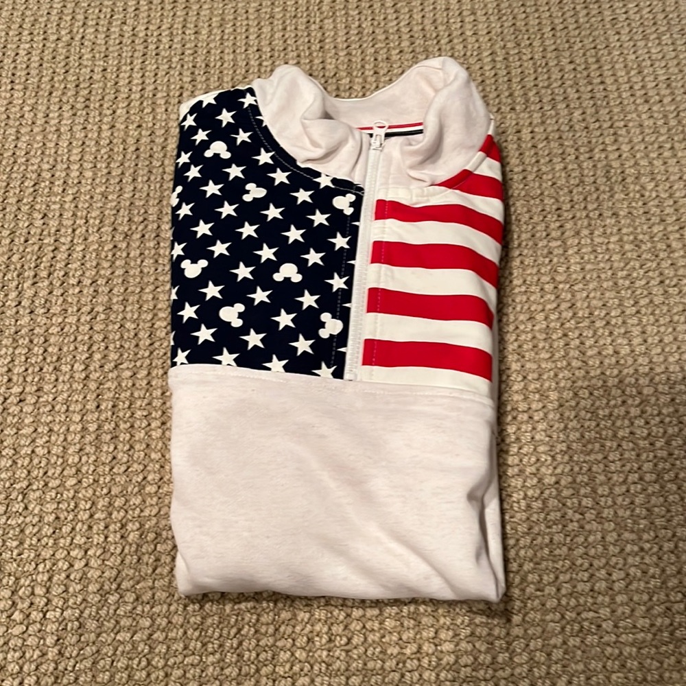 NWT Disney American Flag Quarter Zip